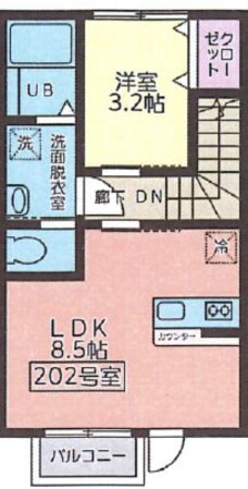 荒井駅 徒歩6分 2階の物件間取画像